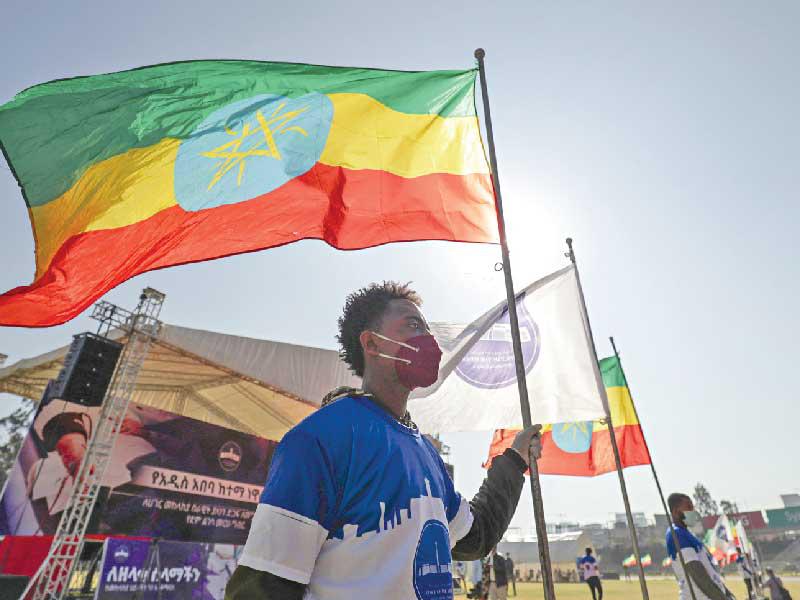 متظاهرون مؤيدون للحكومة الإثيوبية بالولايات المتحدة 