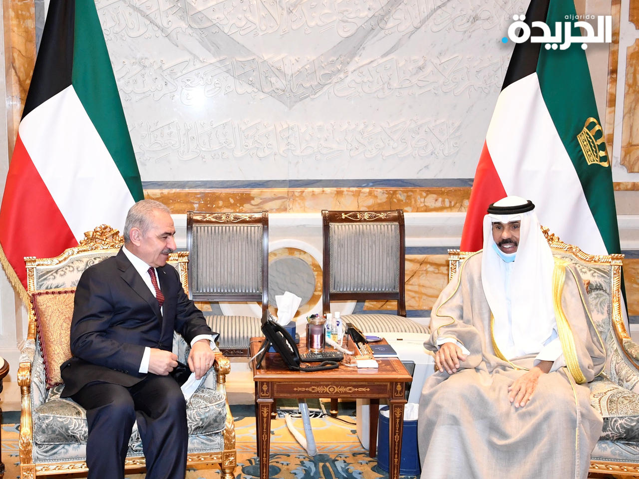 سمو أمير البلاد يستقبل رئيس مجلس الوزراء بدولة فلسطين