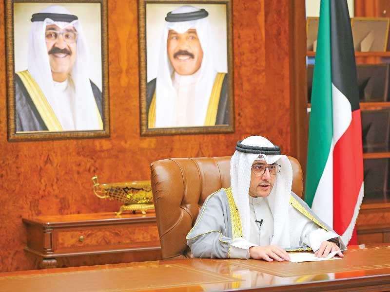  ممثل صاحب السمو أمير البلاد، الشيخ نواف الأحمد، وزير الخارجية وزير الدولة لشؤون مجلس الوزراء، الشيخ د. أحمد الناصر خلال قمة (COVAX AMC) أمس