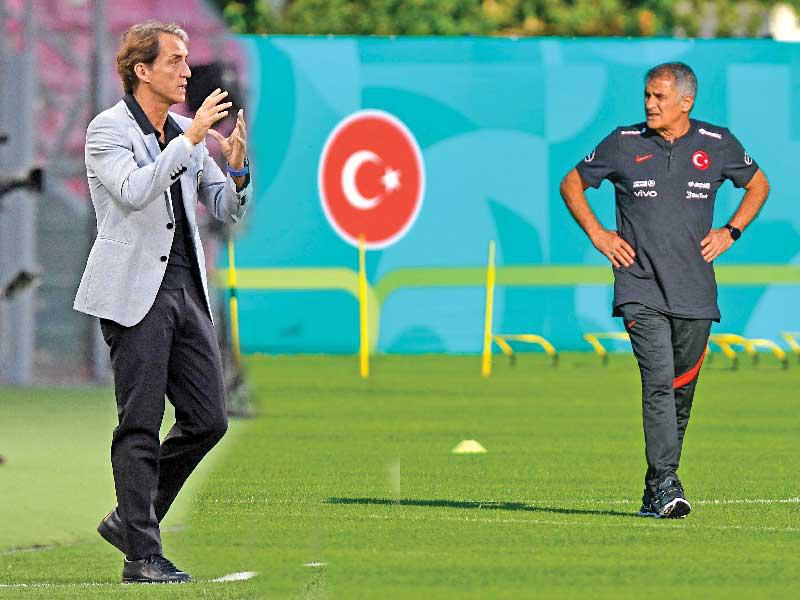 مدرب المنتخب التركي غونيش - مدرب المنتخب الإيطالي مانشيني