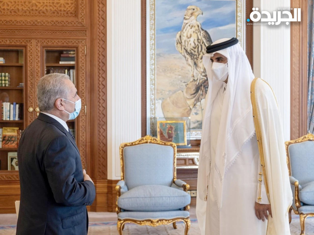 أمير قطر مستقبلاً رئيس الوزراء الفلسطيني