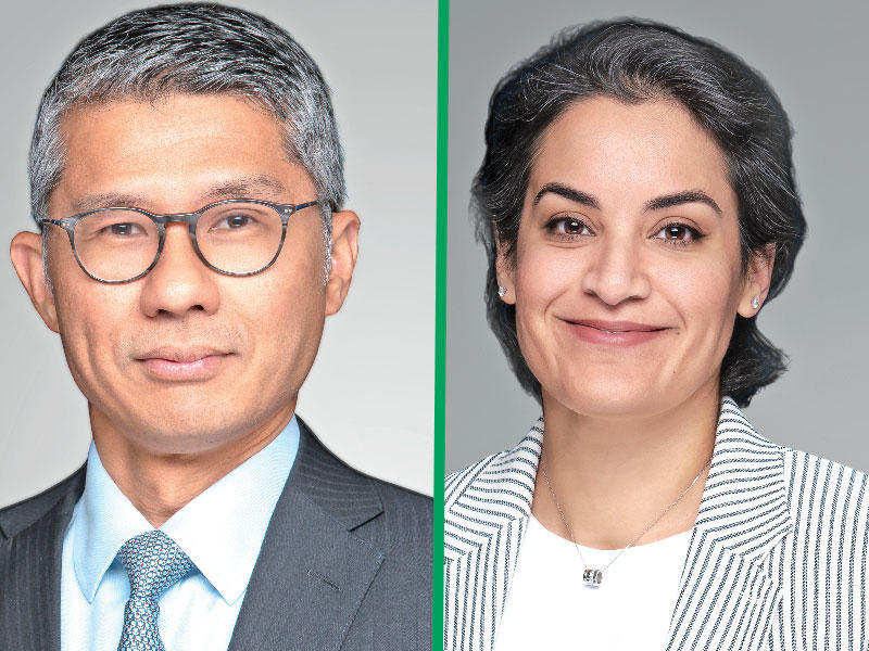 رئيسة قطاع الأسواق في بورصة الكويت نورة العبدالكريم - رئيس قطاع الشؤون المالية لبورصة الكويت نعيم آزاددين 