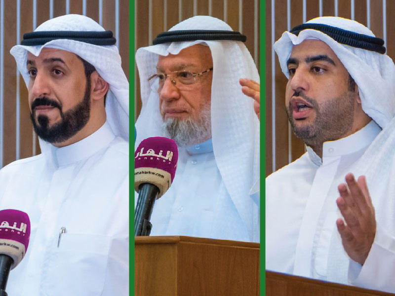 رئيس الجمعية الاقتصادية الكويتية عبدالوهاب الرشيد  - عضو مجلس الأمة سابقاً ووزير التجارة والصناعة الأسبق أحمد باقر - رئيس الجماعة التنموية والناطق الرسمي باسم لجنة أهالي المطلاع المهندس خالد العتيبي