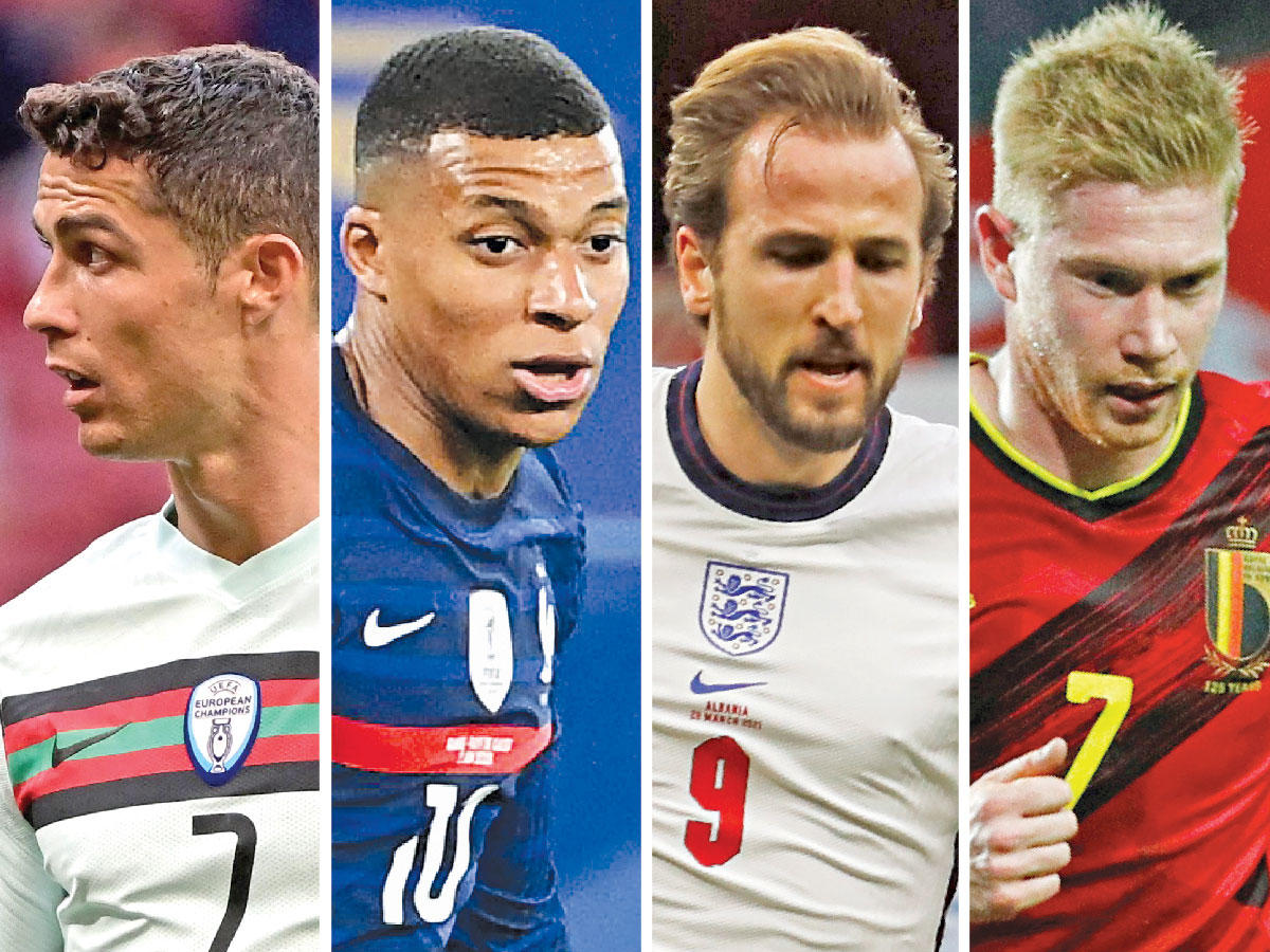 دي بروين ومبابي وهاري كين ورونالدو