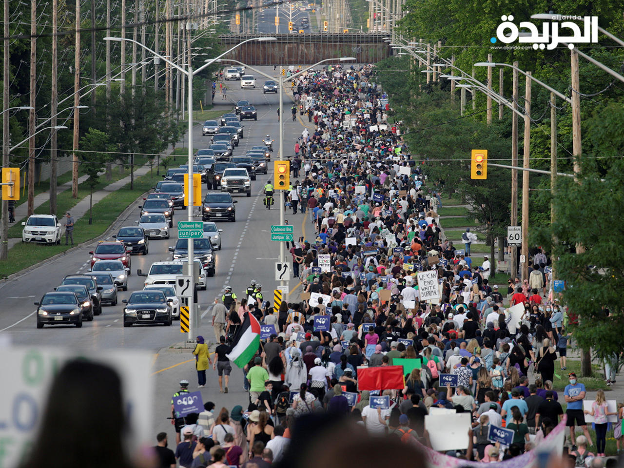 مسيرة دعم لأسرة مسلمة لقيت حتفها دهساً بشاحنة
