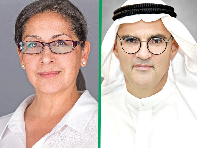 الرئيس التنفيذي لـشركة أجيليتي طارق السلطان - المديرة العامة للجمعية الكويتية لرعاية المعوقيند. إلهام الحمدان