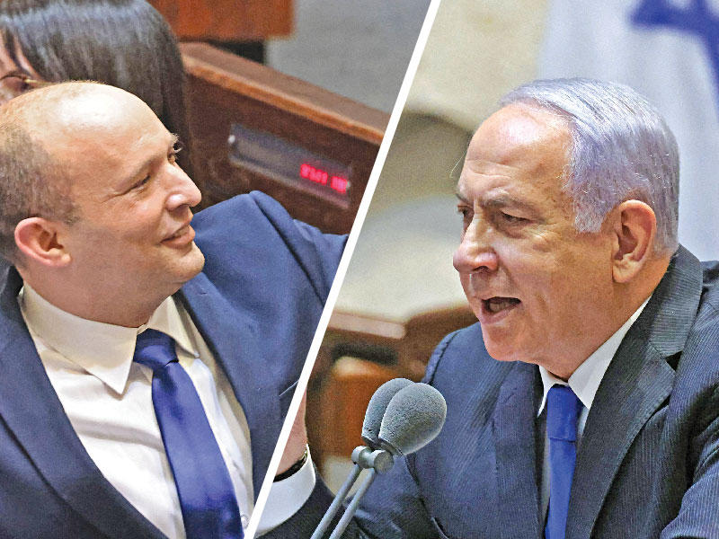 نتنياهو وبينيت في جلسة الكنيست أمسn
