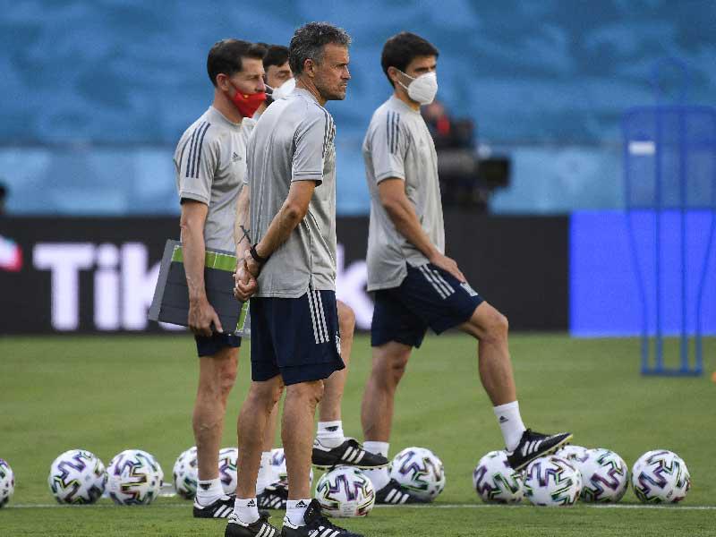 جانب من تدريبات المنتخب الاسباني