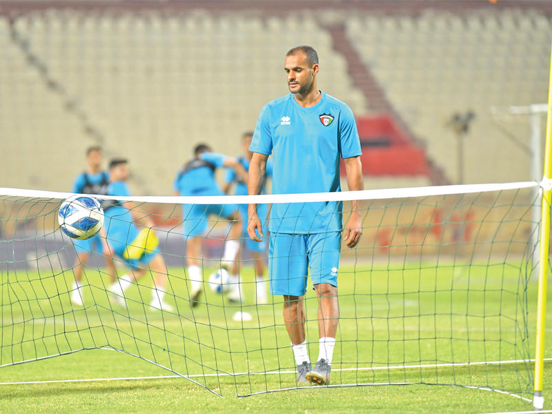 بدر المطوع في تدريب سابق