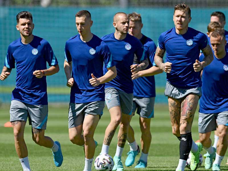 جانب من تدريبات منتخب سلوفاكيا