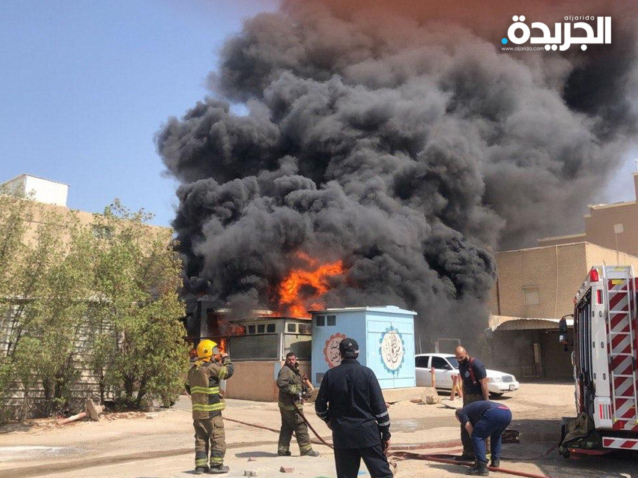 إخماد حريق محول كهرباء في الصباحية