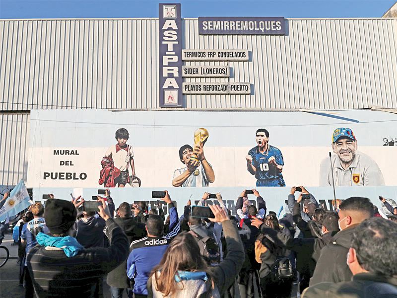 جماهير الأرجنتين خلال الاحتفال