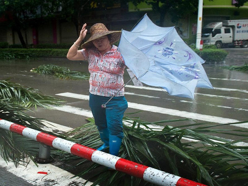 الرياح تضرب مقاطعة شاندونغ، شرقي الصين
