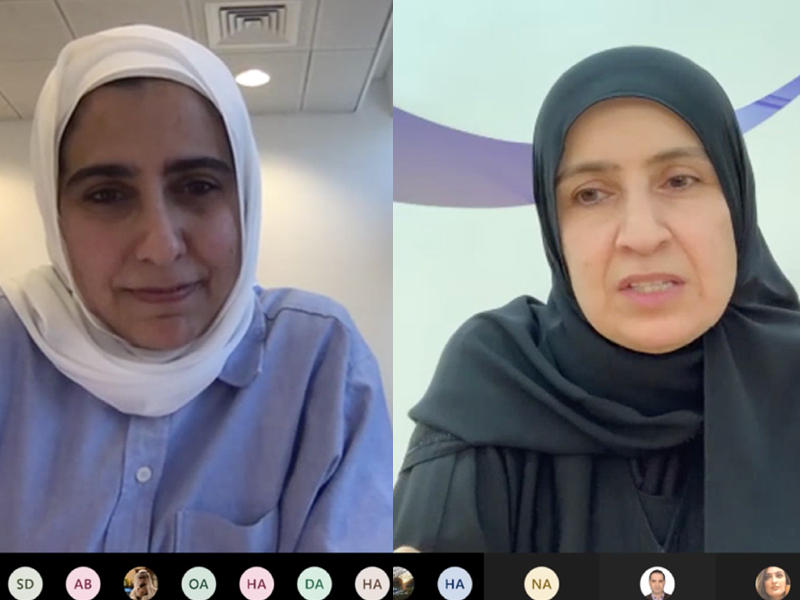  مديرة دائرة تطوير النظم والبرمجيات في معهد الكويت للأبحاث العلمية المهندسة نورة الغرير ولدكتورة في قسم علوم الكمبيوتر نورة الجري خلال الندوة