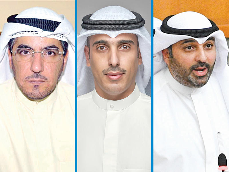 النواب مهند الساير وعبدالله المضف وحسن جوهر