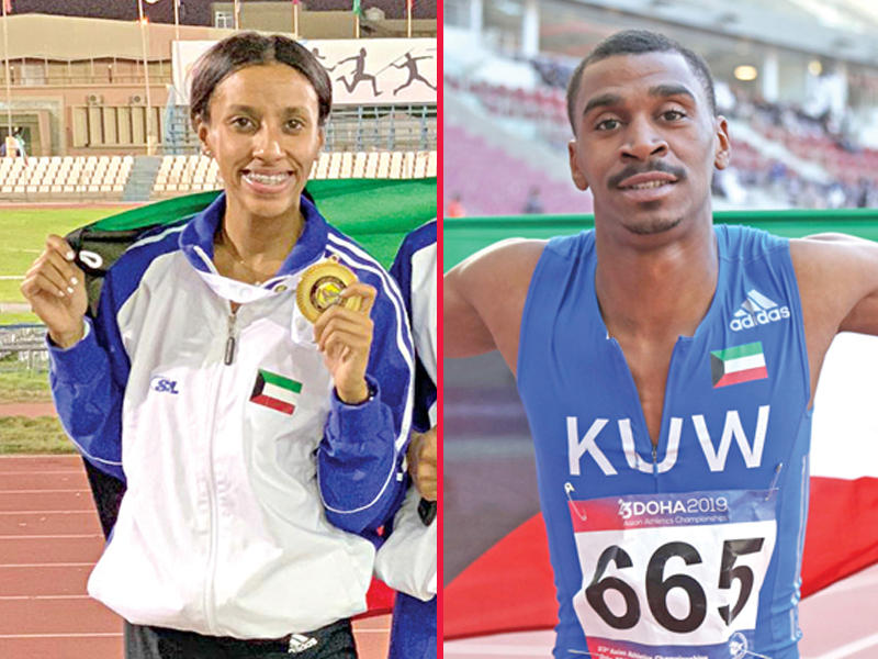 العداءان يعقوب اليوحة ومضاوي الشمري