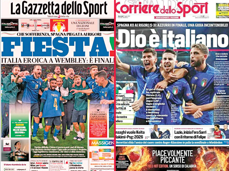 غلاف صحيفة «كوريري ديللو سبورت» ولاغازيتا