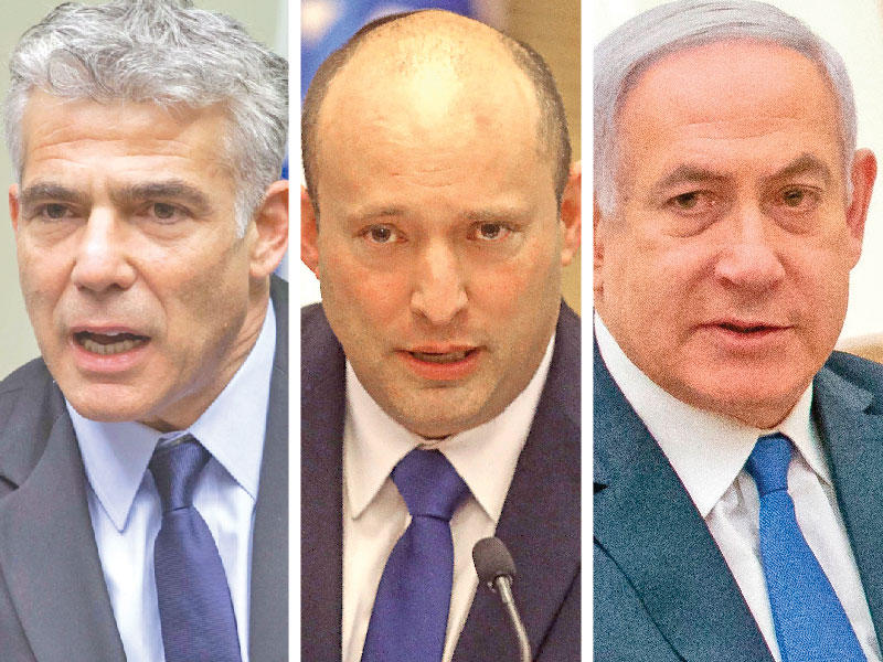 رئيس الوزراء السابق بنيامين نتنياهو - رئيس الوزراء الجديد نفتالي بينيت - رئيس الوزراء البديل يائير لبيد