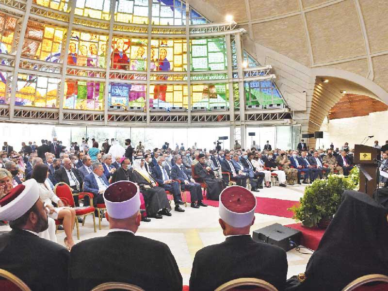 جانب من الاحتفال في بكركي أمس 