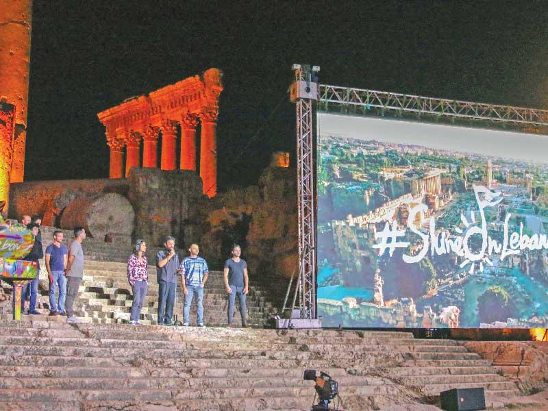 جانب من مهرجانات بعلبك التي نظمت أمس الأول افتراضياً بسبب الأزمة الاقتصادية والصحية (أ ف ب)n