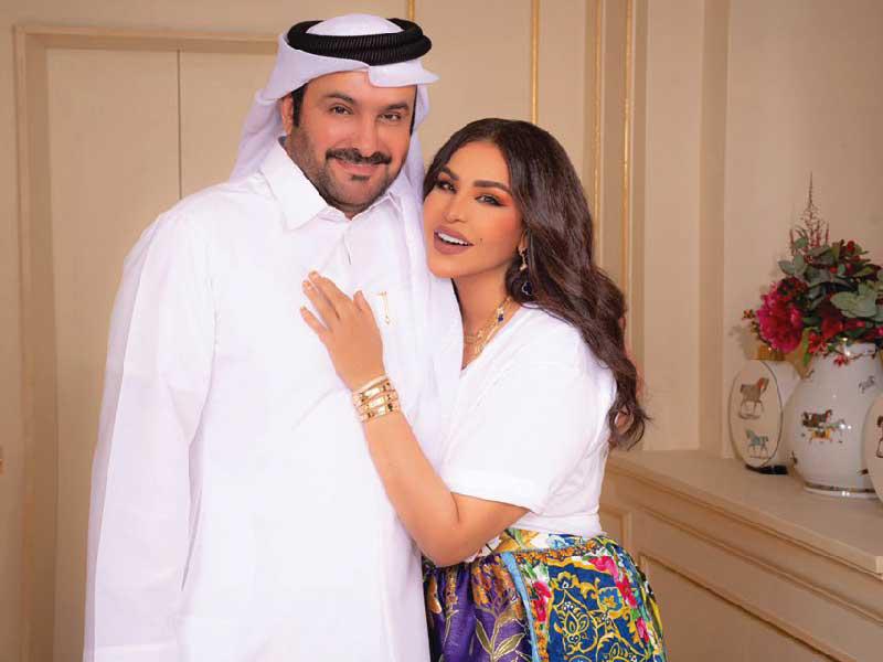 أحلام مع زوجها مبارك الهاجري