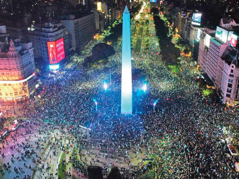 احتفالات الجماهير الأرجنتينية