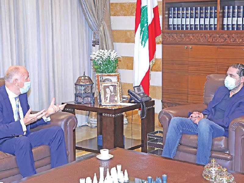 الحريري مستقبلاً سفير أوكرانيا أمس الأول 