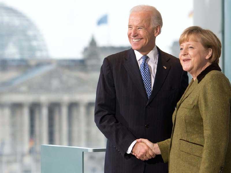 الرئيس الأميركي جو بايدن والمستشارة الألمانية أنجيلا ميركل