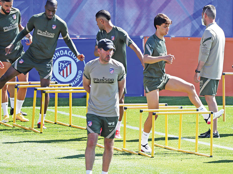جانب من تدريبات سابقة لأتلتيكو مدريد