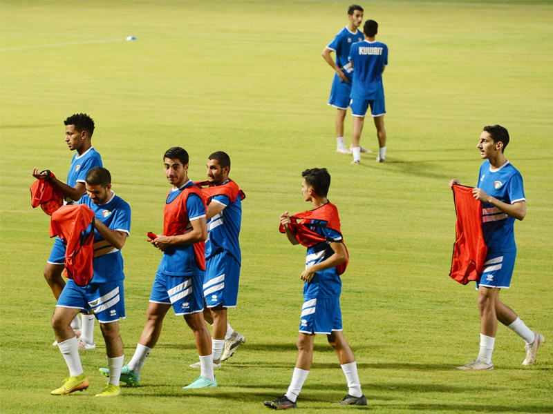 الأزرق خلال تدريب سابق