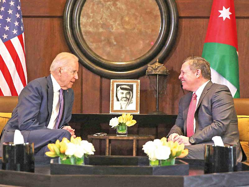 استضاف الرئيس الأميركي، جو بايدن، أمس، العاهل الأردني الملك عبدالله الثاني