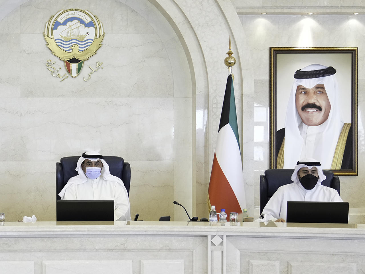 وزير الصحة د. باسل الصباح وسمو رئيس الوزراء الشيخ صباح الخالد