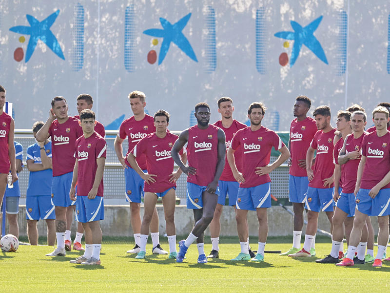 جانب من تدريبات برشلونة