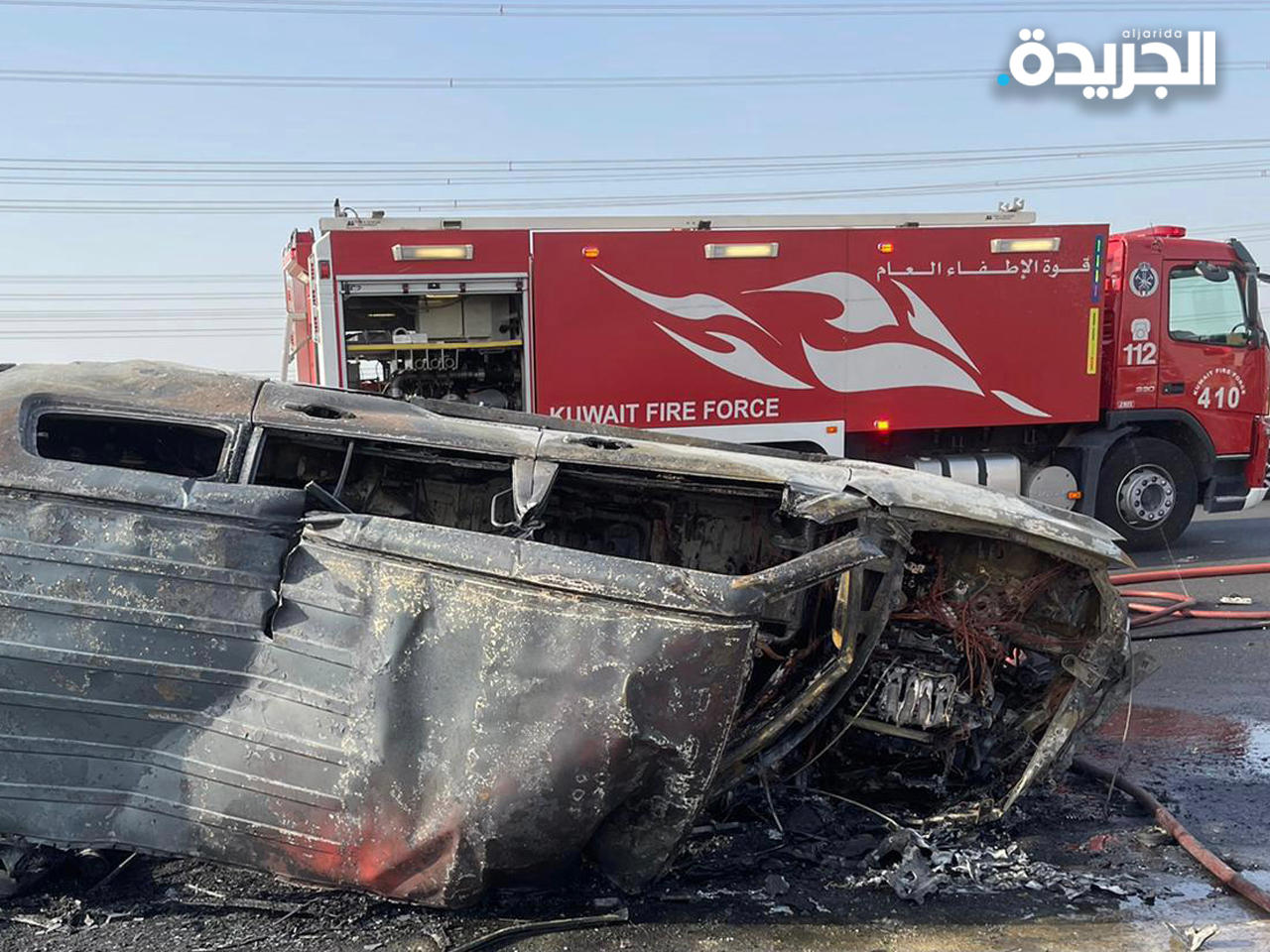 وفاة مواطن في حادث انقلاب وحريق مركبة