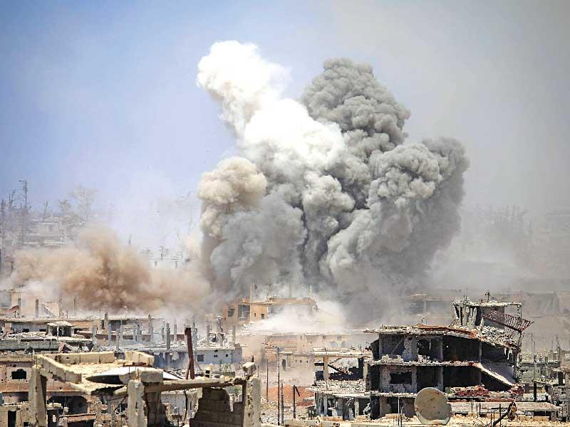 غارة جوية على مدينة درعا  (أرشيف)