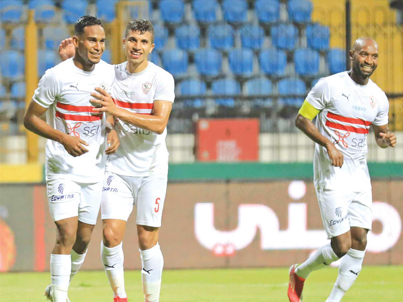 لاعبو الزمالك يحتفلون