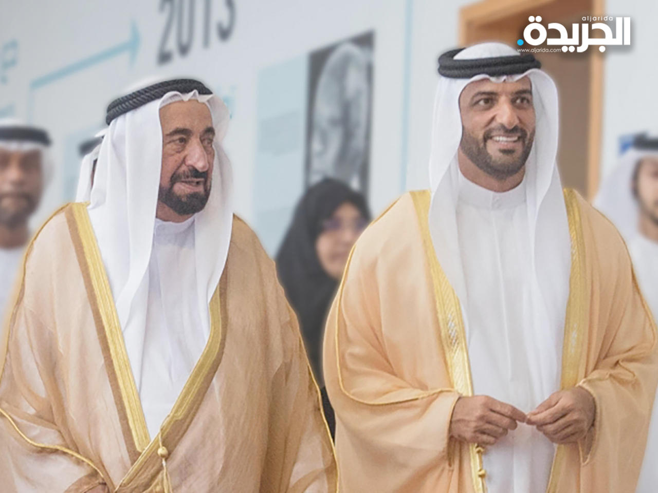 الشيخ سلطان بن أحمد القاسمي مع حاكم الإمارة