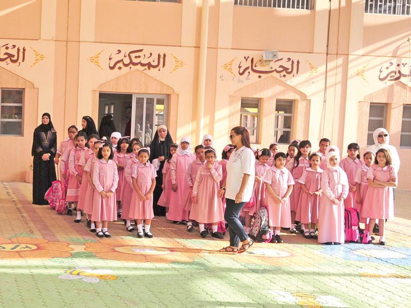 طابور الصباح في أحد المدارس قبل جائحة كورونا