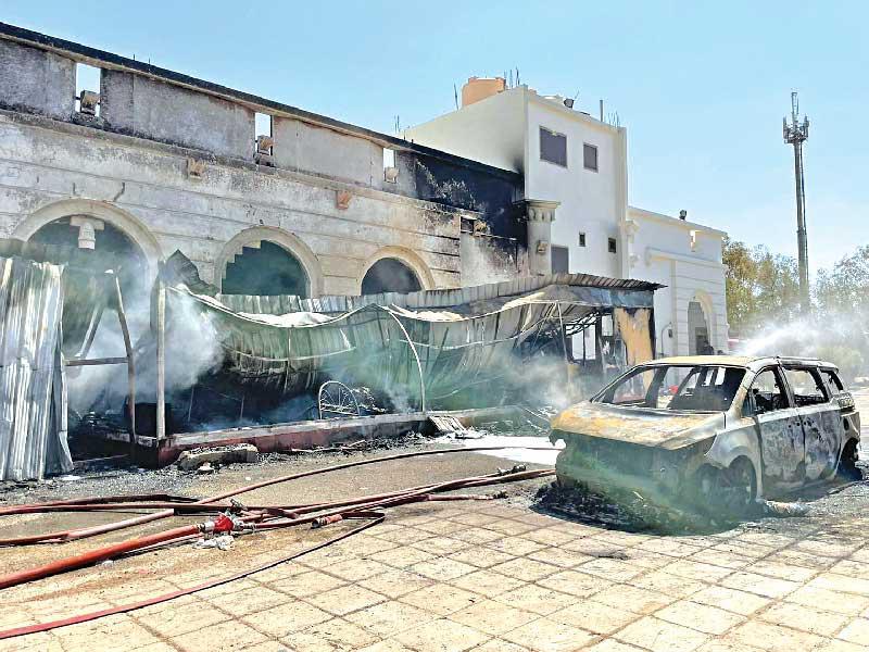 جانب من آثار الحريق 