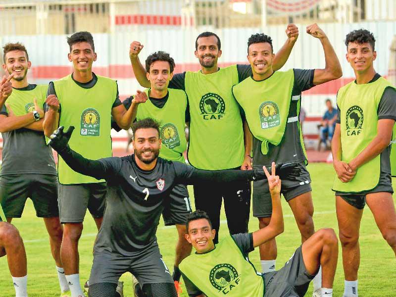 لاعبو الزمالك في تدريب الفريق  استعداداً لمواجهة الإنتاج الحربي