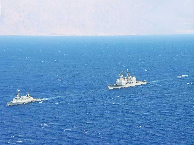 جانب من المناورات الأميركية - الإسرائيلية في خليج العقبة 