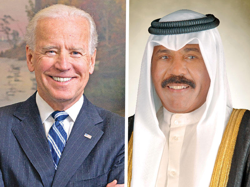 سمو أمير البلاد الشيخ نواف الأحمد - الرئيس الأميركي جو بايدن