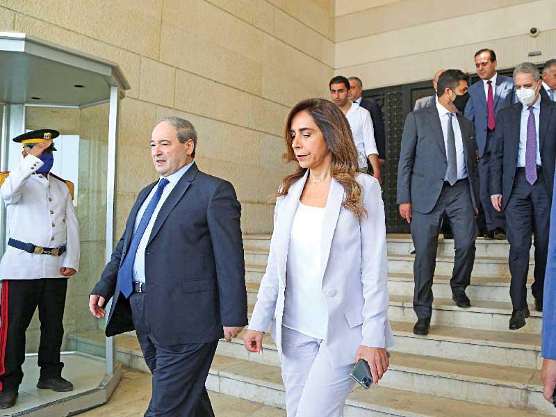 المقداد وعكر في دمشق أمس 