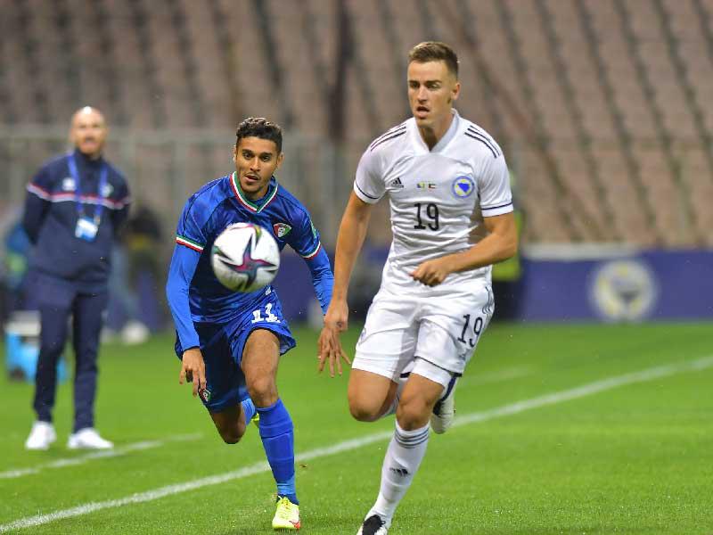 جانب من مباراة الكويت والبوسنة