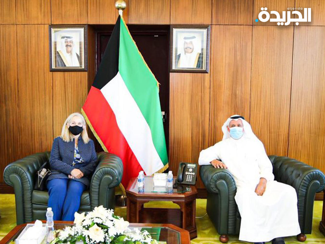 الرومي مستقبلاً السفيرة الأميركية لدى البلاد