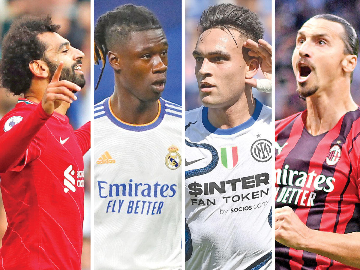 زلاتان نجم ميلان - لاوتارو نجم إنتر ميلان - كامافينغا نجم ريال مدريد - صلاح نجم ليفربول