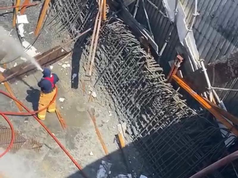 انهيار في مشروع أعمال طرق جنوب السرة لم يوقع إصابات