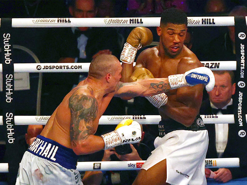 أوسيك وجوشوا خلال النزال 