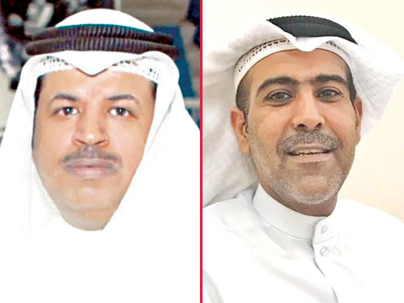 عضوا مجلس ادارة نادي الجهراء سرور العجمي وحسن الشمري