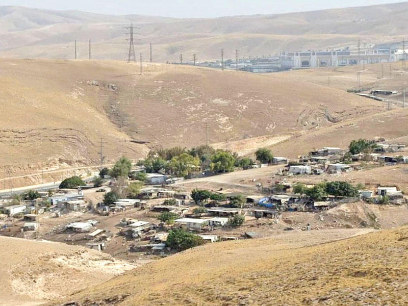 قرية الخان الأحمر البدوية الواقعة شرق مدينة القدس المحتلة